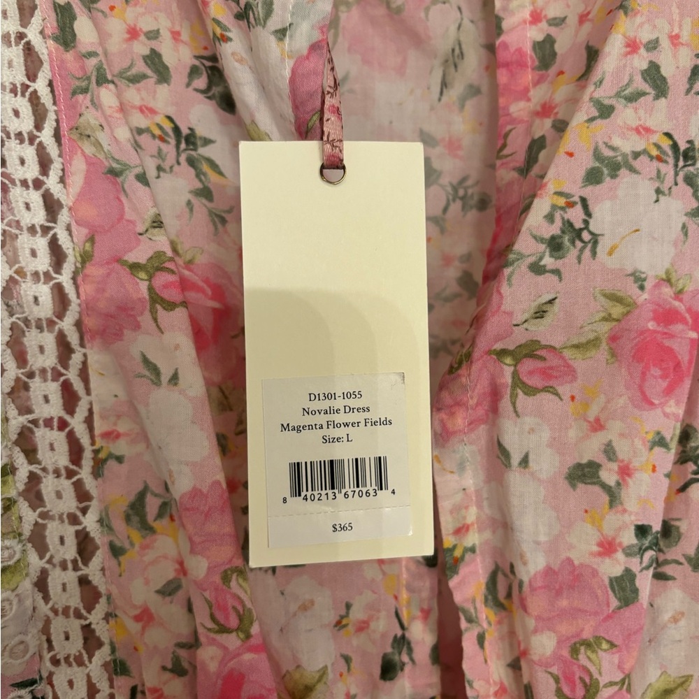 LoveShackFancy Novalie Dress Magenta Flower Fields NWT - Picture 6 of 6